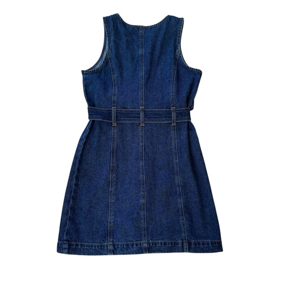 Forever 21 Blue Denim Jeans Dress Straight Sleeveless Belted Girls 11/12 NWT - Picture 4 of 9